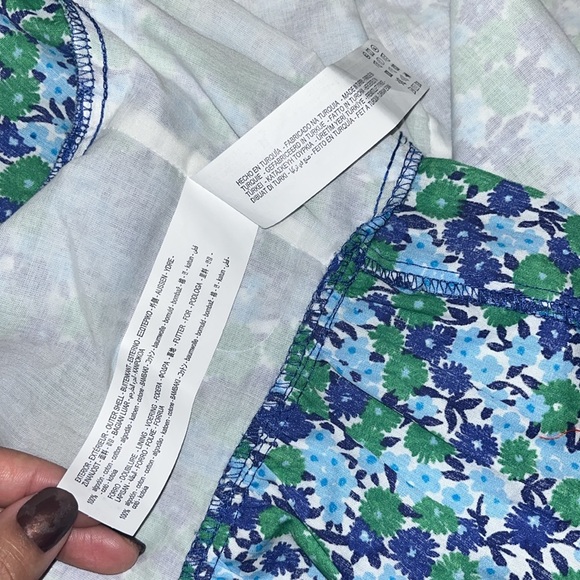 ZARA NWT Ditsy Dainty Floral Puff Short Sleeve Crop Top Size Medium $35 - Picture 10 of 12